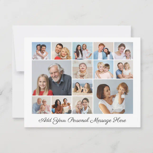 14 Photo Collage Add Your Own Greeting Card | Zazzle