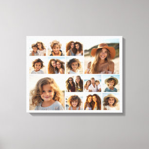 14 Photo Collage - Modern Minimal White Canvas Print