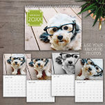 14 Photo Full Coverage - Modern Minimal Design Calendar<br><div class="desc">Add your favorite photos to make a modern photography calendar. Each month includes room for a full photo. There is also a space on the front and the back to customize with more pictures.</div>