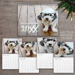 14 Photo - Full Coverage Whimsical Type Calendar<br><div class="desc">Calligraphy Font on Cover - Add your favorite photos to make a modern photography calendar. Each month includes room for an entire photo. There is also a space on the front and the back to customize with more pictures.</div>