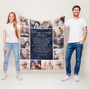 14-Photo In Loving Memory Night Sky Custom Quote Fleece Blanket