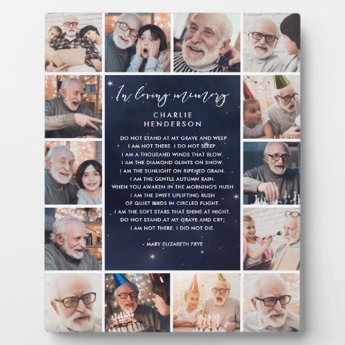 14_Photo In Loving Memory Night Sky Custom Quote Plaque