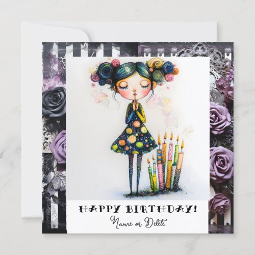 *_* 14  PHOTO NAME Birthday Whimsical Gothic Invitation