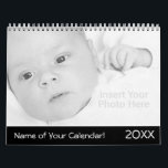 14 Photo with Full Coverage - Personalized Calendar<br><div class="desc">Add your favorite photos to make a basic photography calendar. Each month includes room for a full photo. There is also a space on the front and the back to customize with more pictures.</div>