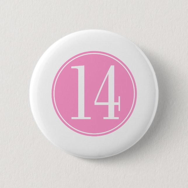 #14 Pink Circle Pinback Button (Front)