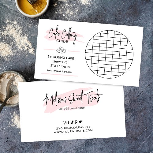 14 Round Cake Cutting Diagram 2x1 Portions Size Enclosure Card