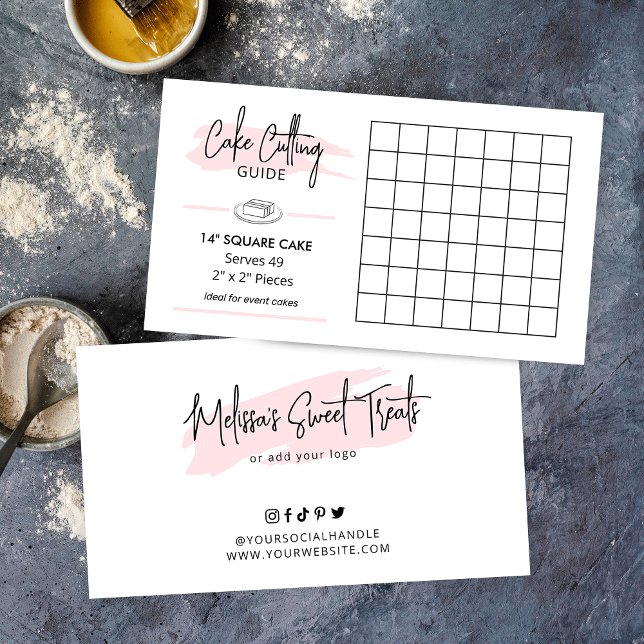 14" Square Cake Cutting Guide 2x2 Party Servings Enclosure Card (14 inch square cake cutting guides for event or birthday cakes)