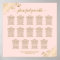 14 Table Blush Pink & Gold Wedding Seating Chart