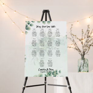 14 Table Greenery Eucalyptus Rustic SEATING CHART Foam Board