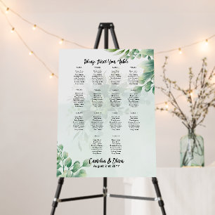 14 Table Greenery Eucalyptus Rustic SEATING CHART Foam Board