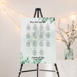 14 Table Greenery Eucalyptus Rustic SEATING CHART Foam Board