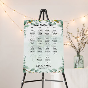 14 Table Greenery Eucalyptus Rustic SEATING CHART Foam Board