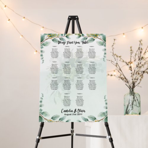 14 Table Greenery Eucalyptus Rustic SEATING CHART Foam Board