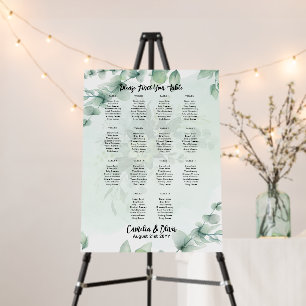14 Table Greenery Eucalyptus Rustic SEATING CHART Foam Board