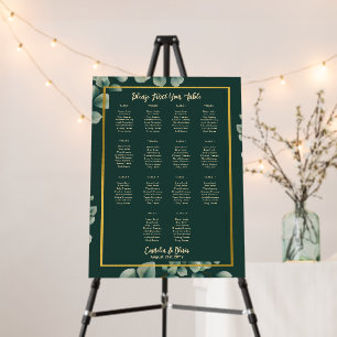 14 Table Greenery Eucalyptus Rustic SEATING CHART Foam Board