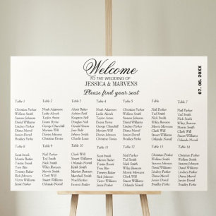 14 Table simple elegant wedding seating chart Foam Board