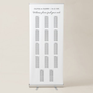 14 Table Wedding Seat Chart Retractable Banner