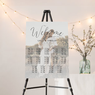 14 Tables Calligraphy Photo Wedding Seating Chart Foam Board