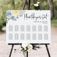 14 Tables Dusty Blue Wedding Seating Chart