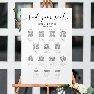 14 Tables Find Your Seat Seating Chart Foam Board
