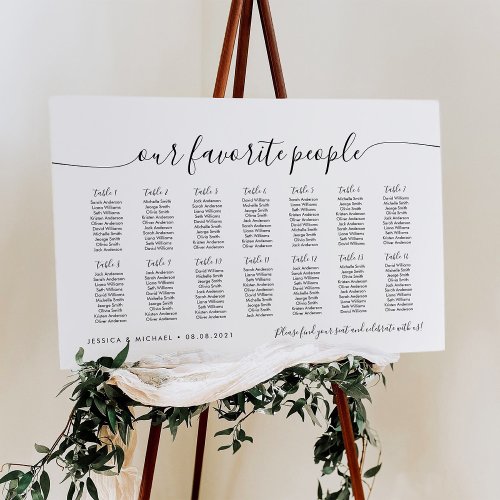 14 Tables Modern Our Favorite People Seating Chart Foam Board