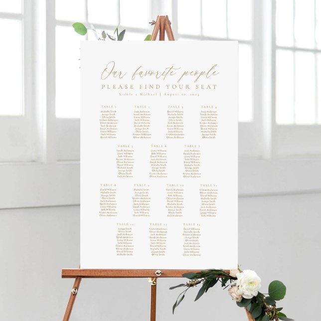 14 Tables Our Favorite People Seating Chart Foam Board (Large Seating Chart Our Favorite People)