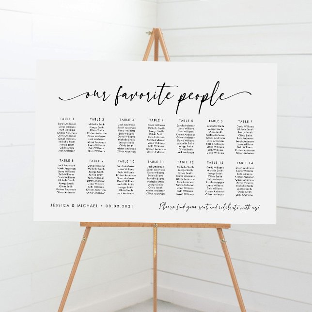 14 Tables Our Favorite People Seating Chart Plan (Creator Uploaded)