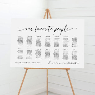 14 Tables Our Favorite People Seating Chart Plan Foam Board