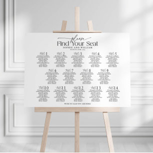 14 Tables Welcome Seating Chart Foam Board