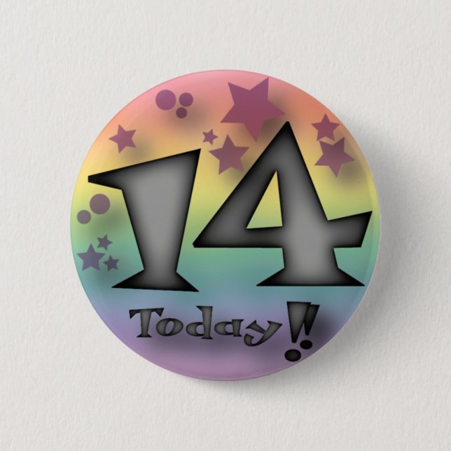 14 today birthday badge button (Front)