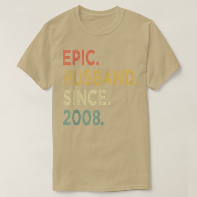 14 Wedding Aniversary Gifts Him  Epic Husband Sinc T-Shirt (Design Front)