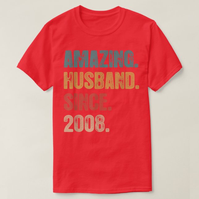 14 Wedding Anniversary For Him  Amazing Husband Si T-Shirt (Design Front)
