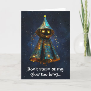*~* 14 Whimsical Glow Funny Magical Christmas AP97 Letterpress Thank You Card