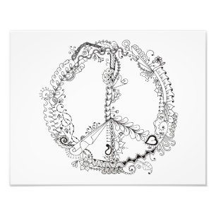 14 x 11 Photo of Illustrated Artsy Peace Sign