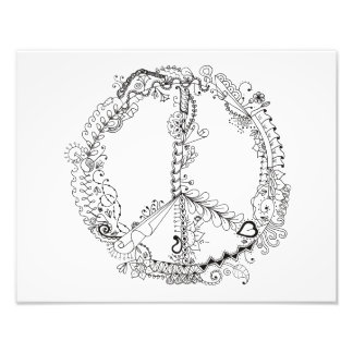 14 x 11 Photo of Illustrated Artsy Peace Sign