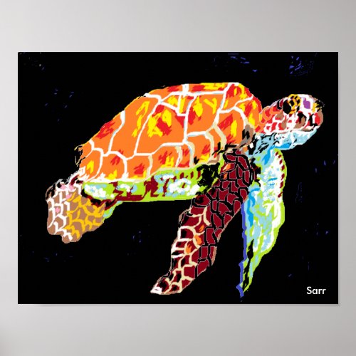 14 x 11 Value Poster Paper Matte Sea Turtle