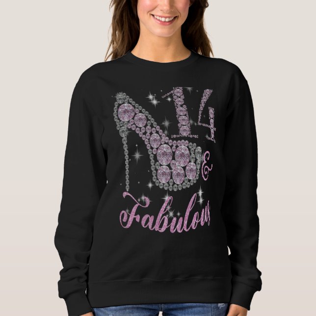 14 Year & Fabulously Sparkly Pumps Shoes 14th Birt Sweatshirt (Front)