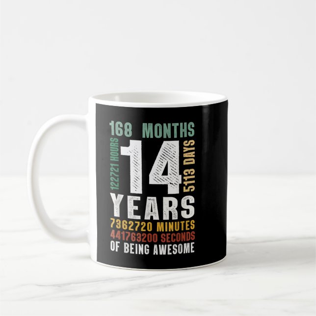14 Year Of Being Awesome 14th Birthday Gift Boys G Coffee Mug (Left)