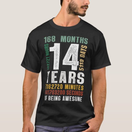 14 Year Of Being Awesome 14th Birthday Gift Boys G T_Shirt
