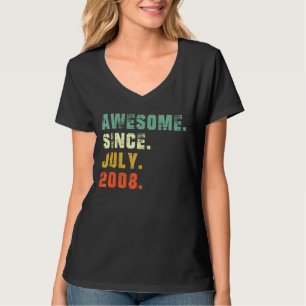 14 Year Old 14th Birthday  Awesome Since July 2008 T-Shirt