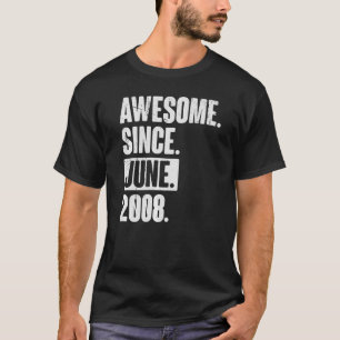 14 Year Old 14th Birthday Awesome Since June 200 T-Shirt