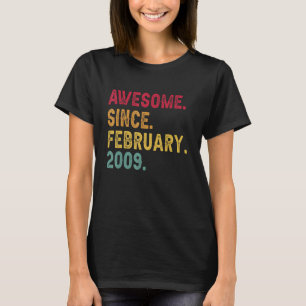 14 Year Old Awesome Since February 2009 14th Birth T-Shirt