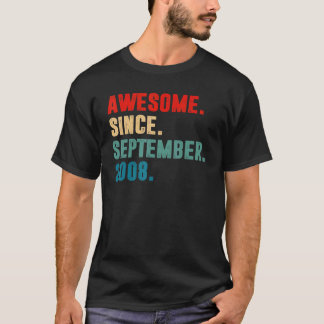 14 Year Old  Awesome Since September 2008 14th Bir T-Shirt
