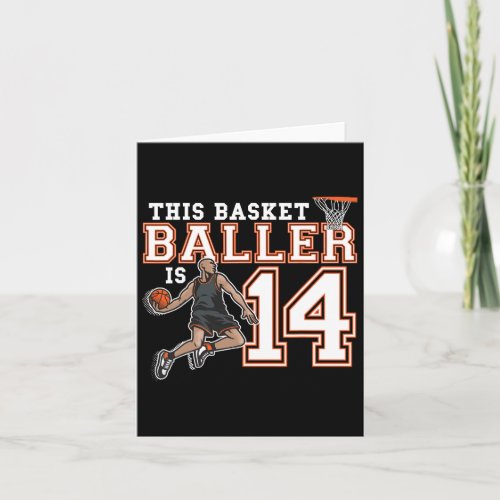 14 Year Old Basketball Birthday Party Hoops Player Card