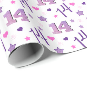 14 Year Old Birthday Fourteen Girl's Teenager Wrapping Paper
