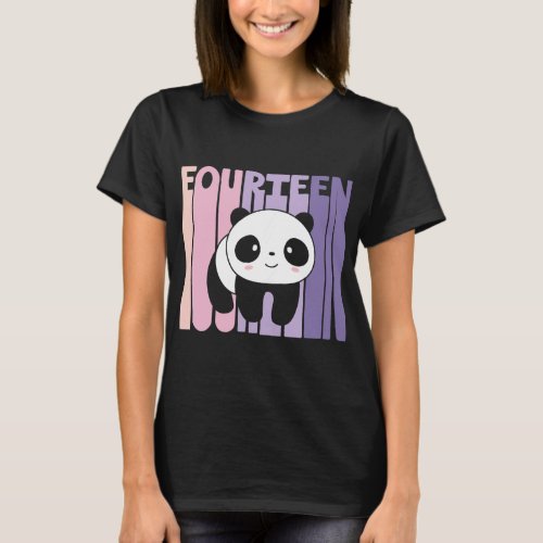 14 Year Old Cute Panda Girl 14th Bday T_Shirt