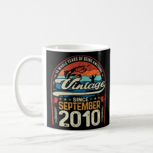 14 Year Old Fishing Lover 14th Birthday Born Septe Coffee Mug