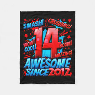 14 Year Old For Boys 14th Birthday Boy 14 Year Old Fleece Blanket