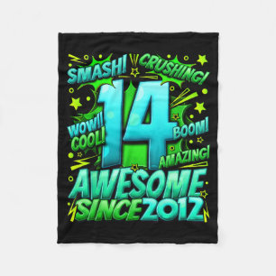 14 Year Old For Boys 14th Birthday Boy 14 Year Old Fleece Blanket