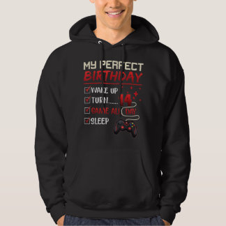 14 Year Old Gamer Gift Boy Teen 14th Perfect Birth Hoodie